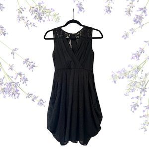 H&M Lace Back Cocktail Dress with Gold Zipper Detail, Size 6